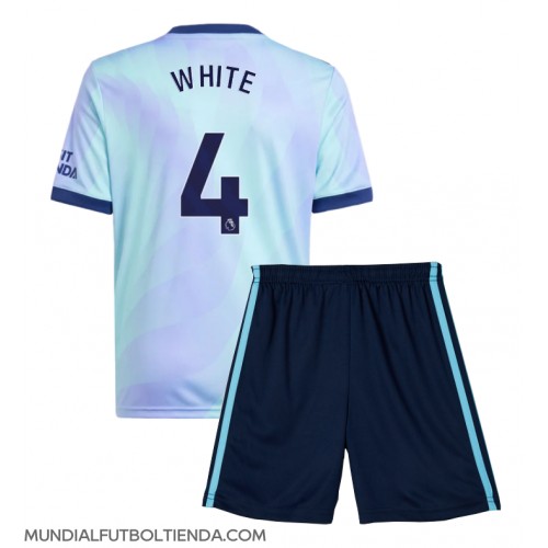 Camiseta Arsenal Ben White #4 Tercera Equipación Replica 2024-25 para niños mangas cortas (+ Pantalones cortos)